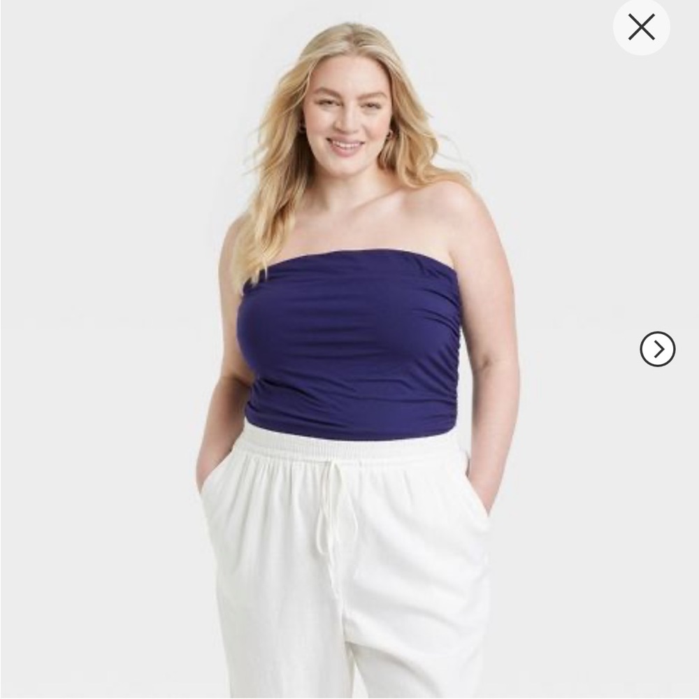 NWT! Target Slim Fit Ruched Tube Top - Medium
